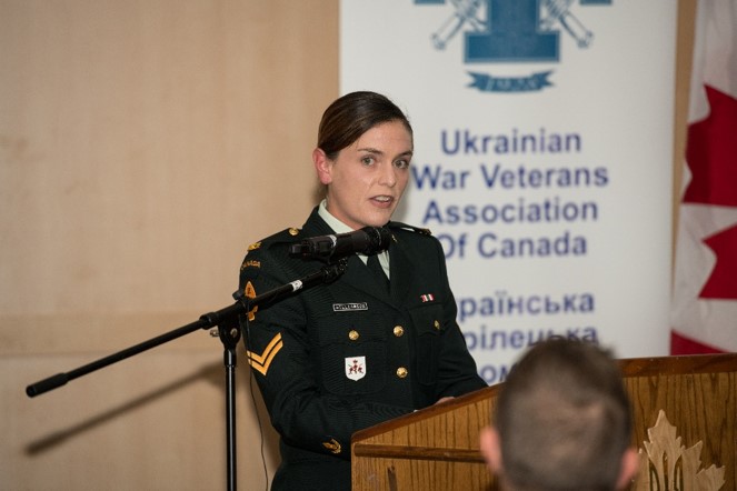 Presenter from 2CER, providing update on Op UNIFIER Roto 4 at UWVA – CAF Appreciation Event held in Toronto on 1 Jun 2018.
